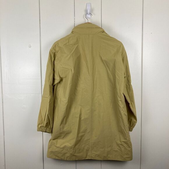 NWT Eileen Fisher Stand Collar Hidden Hood Cotton Blend Coat in Straw WMS XS - Picture 2 of 13